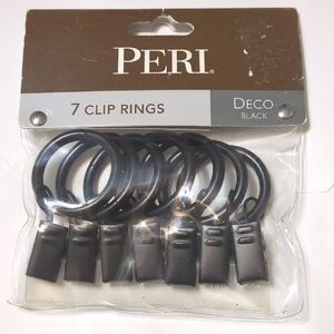 Black Clip Rings - Set of 7